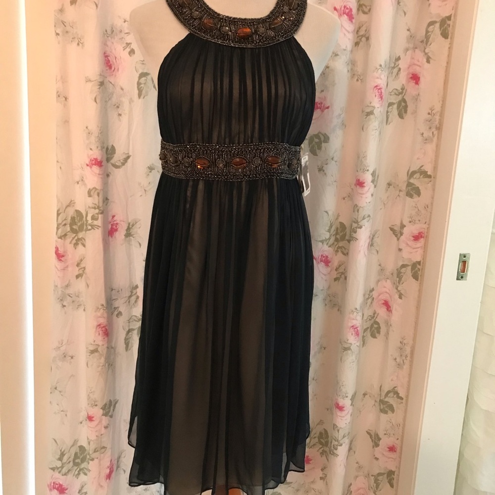 Vintage Niteline Size 12 Silk Beaded  Dress Gown NWT
